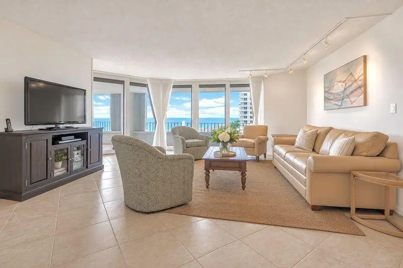 Living Room at 550 S Ocean Boulevard 602, Boca Raton