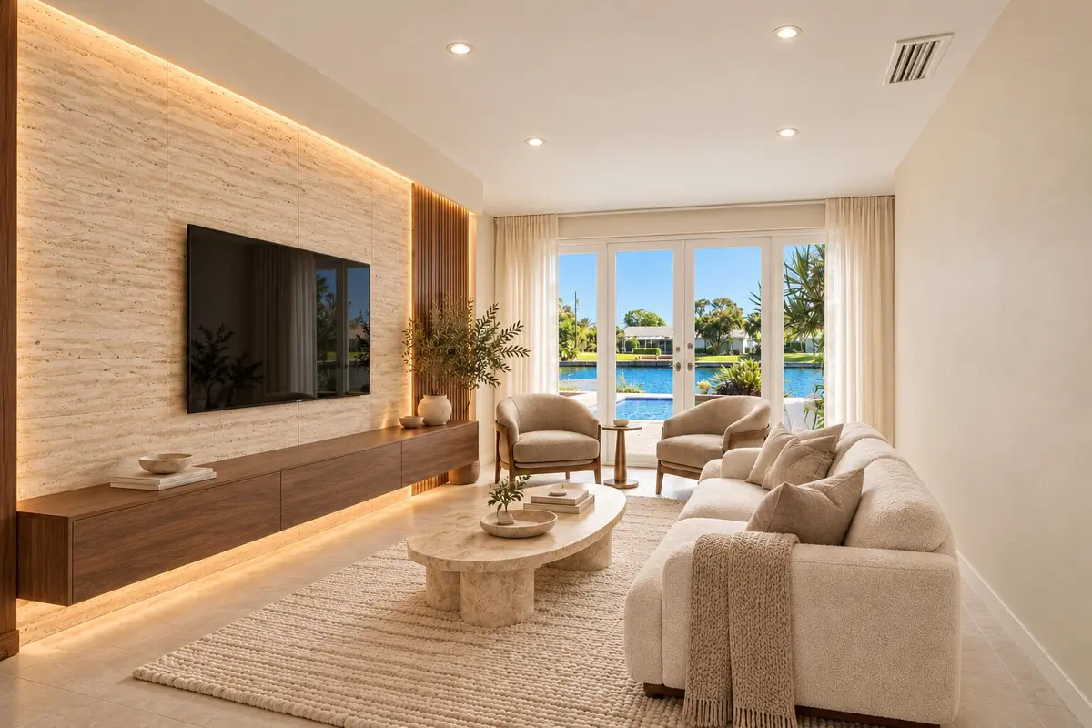 RENDERING 2nd Living Room at 7438 Pine Tree Lane, West Palm Beach