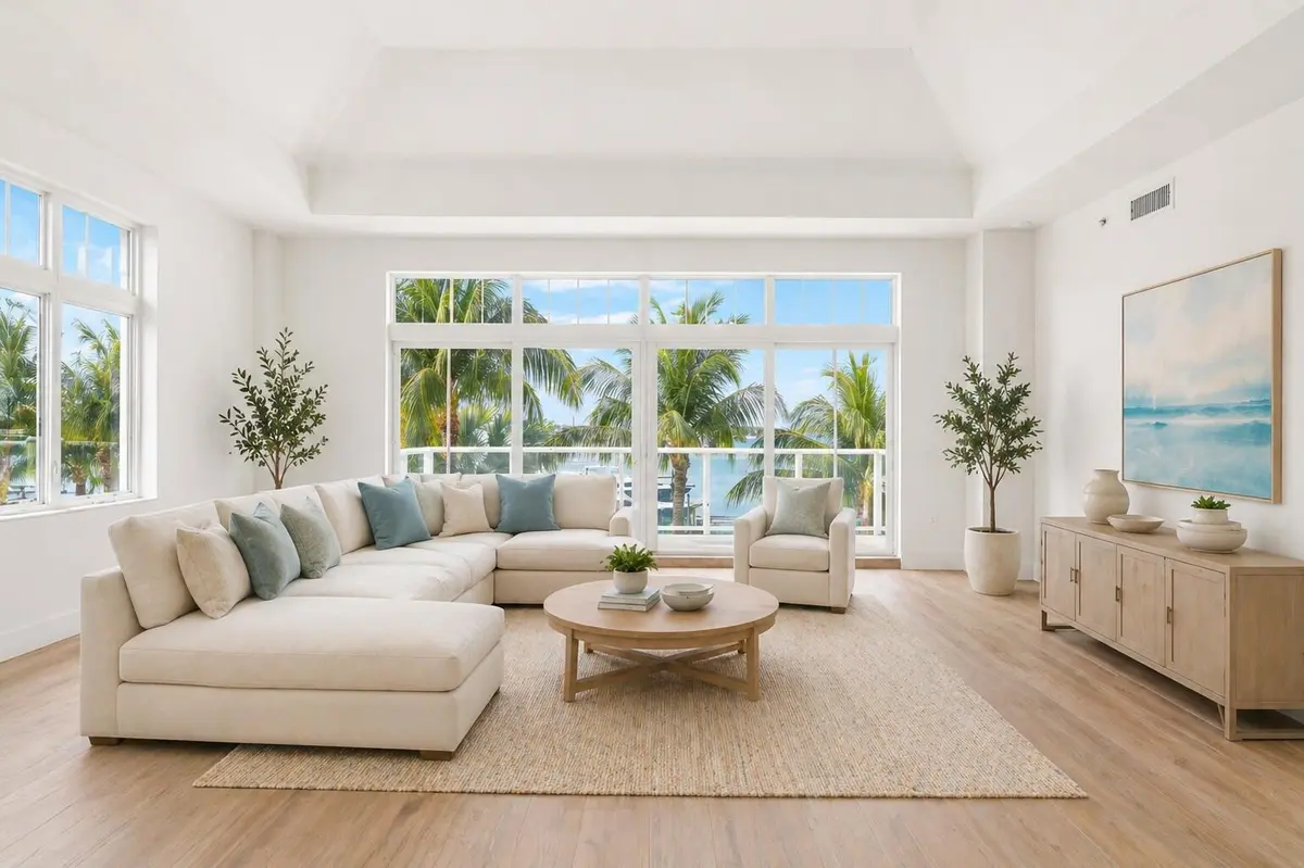 Unit 2104 Living Room at 180 Lake Drive 2104, Palm Beach Shores