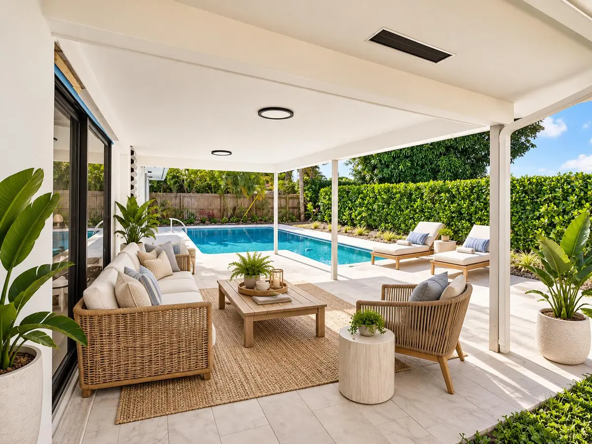 Pool Area AI enhanced at 3776 DOGWOOD Avenue, Palm Beach Gardens