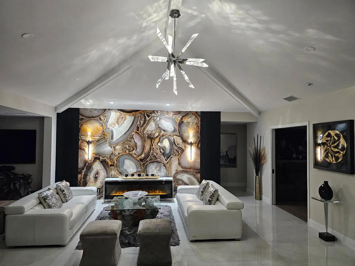 Living Room Night View at 612 PINE LAKE Drive, Delray Beach