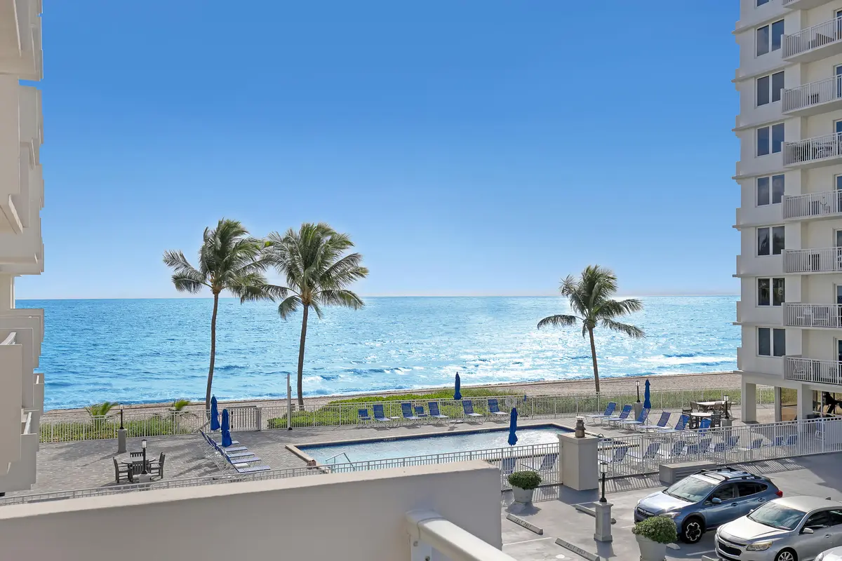 Ocean View from the balcony at 3215 S OCEAN Boulevard 205, Highland Beach