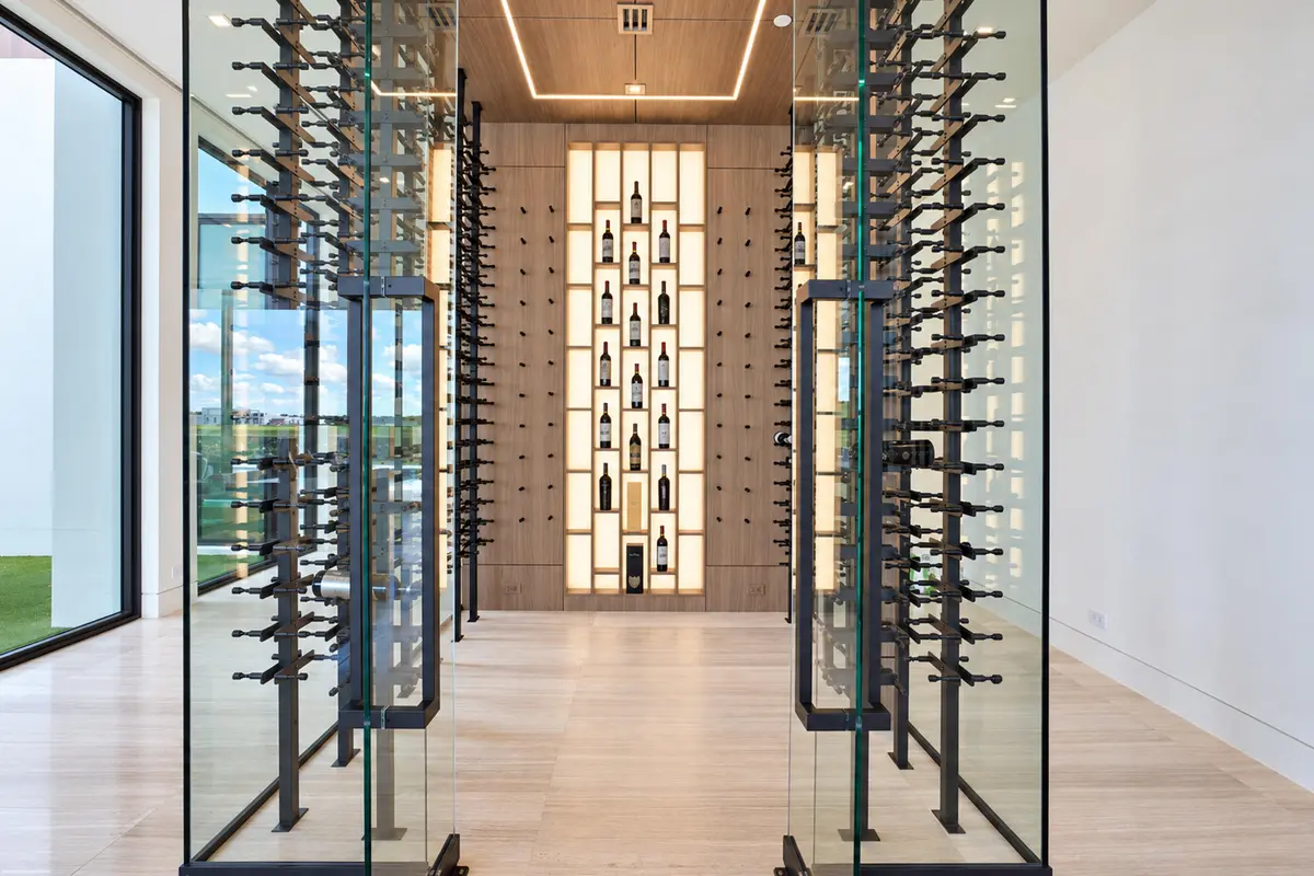 Wine Room at 10955 Monte Rosa Drive, Palm Beach Gardens