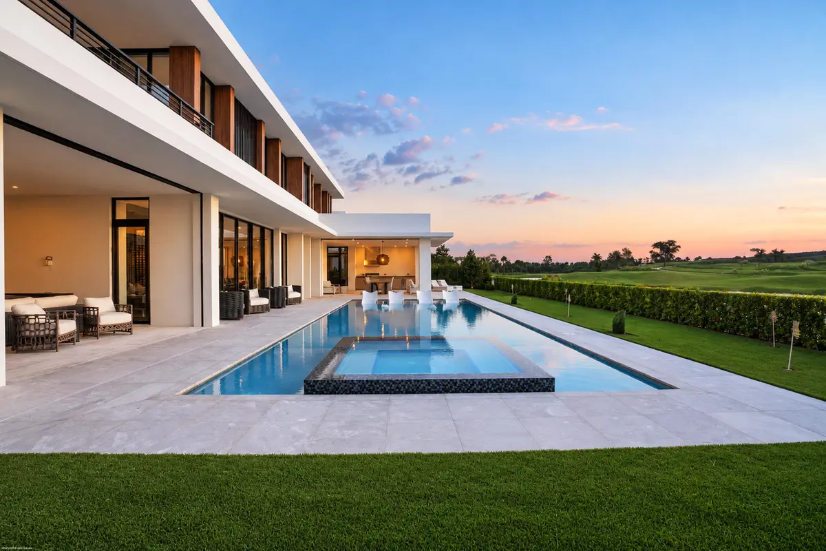 Backyard Pool at 10955 Monte Rosa Drive, Palm Beach Gardens