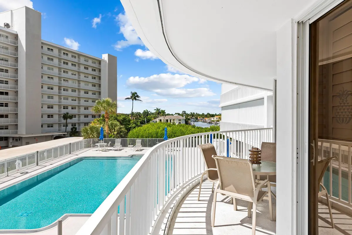 poolside view at 3210 S OCEAN Boulevard 303, Highland Beach