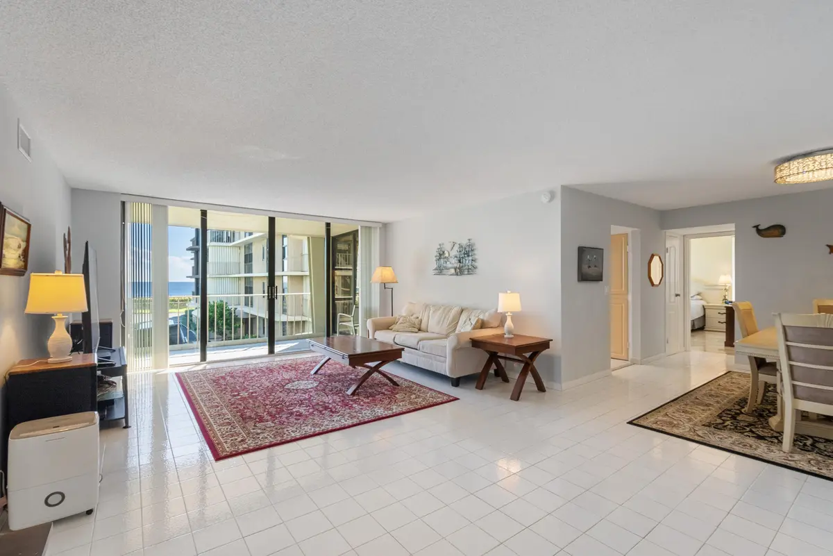 Living Room/Dining Room at 3200 S Ocean Boulevard D-301, Palm Beach