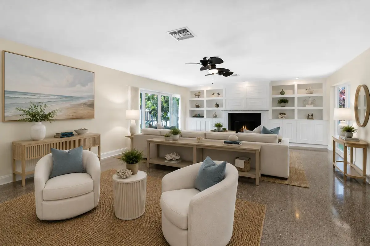 Living Staging at 3240 Lakeview Drive, Pompano Beach