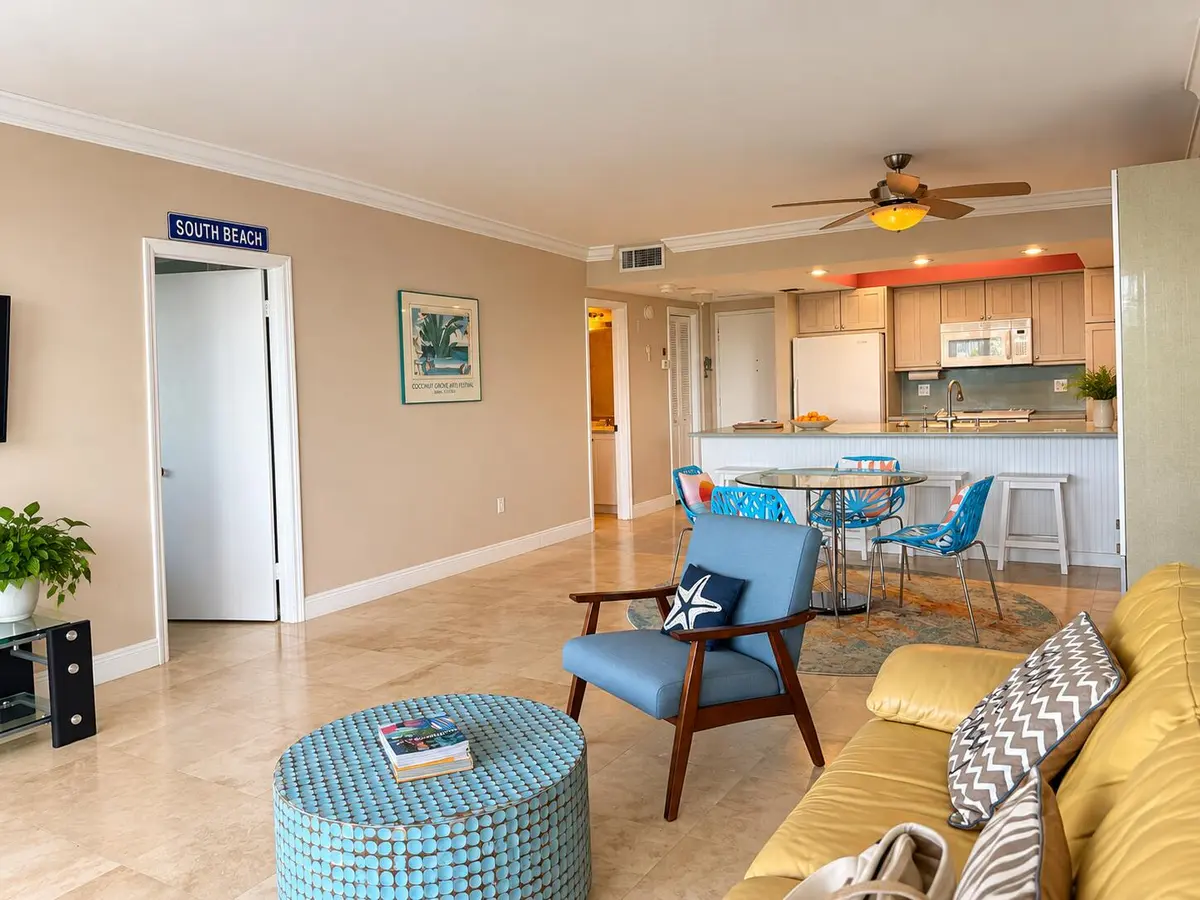 Coastal South Beach Living Space at 177 OCEAN LANE Drive 402, Key Biscayne