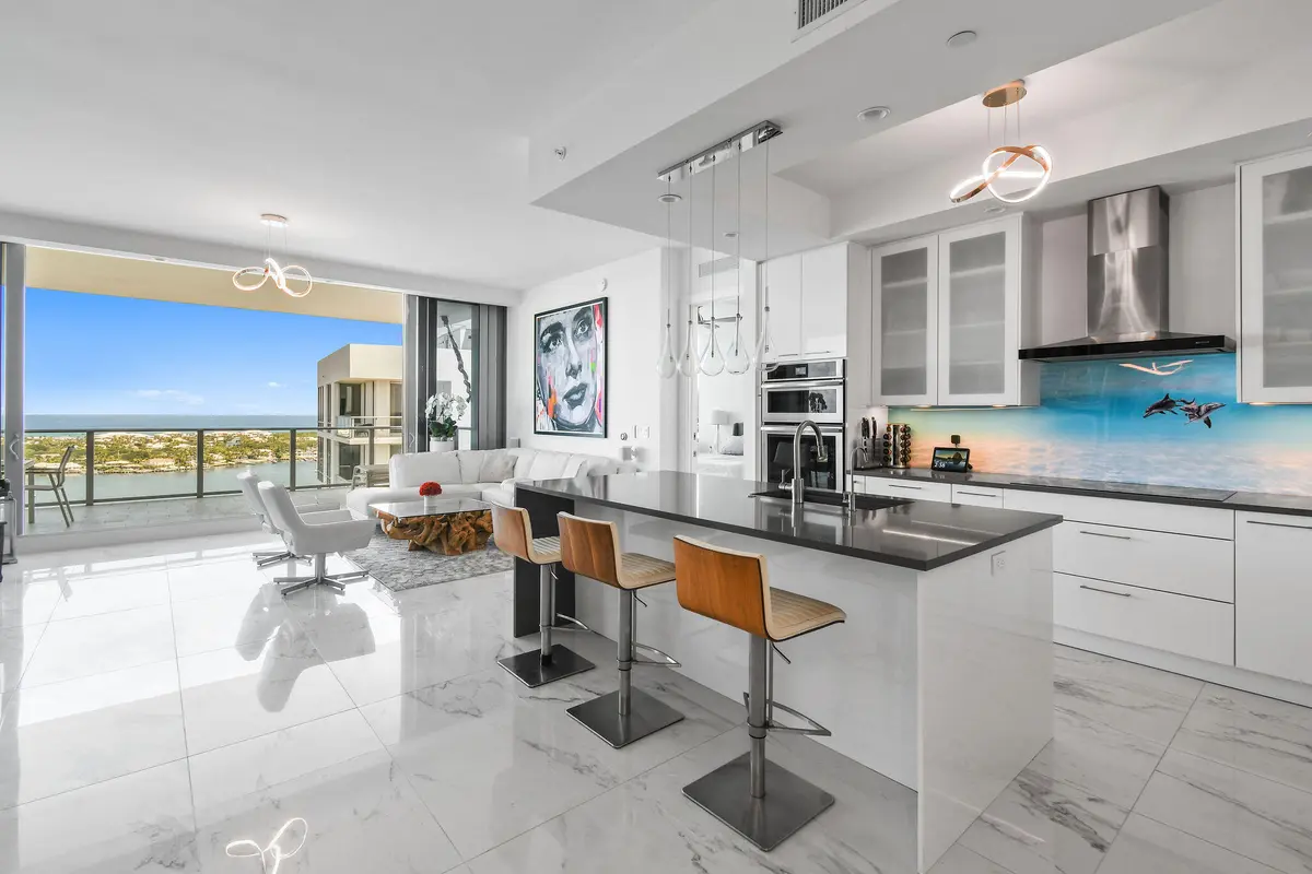 Open Concept Living & Dining at 1 Water Club Way PH2204, North Palm Beach