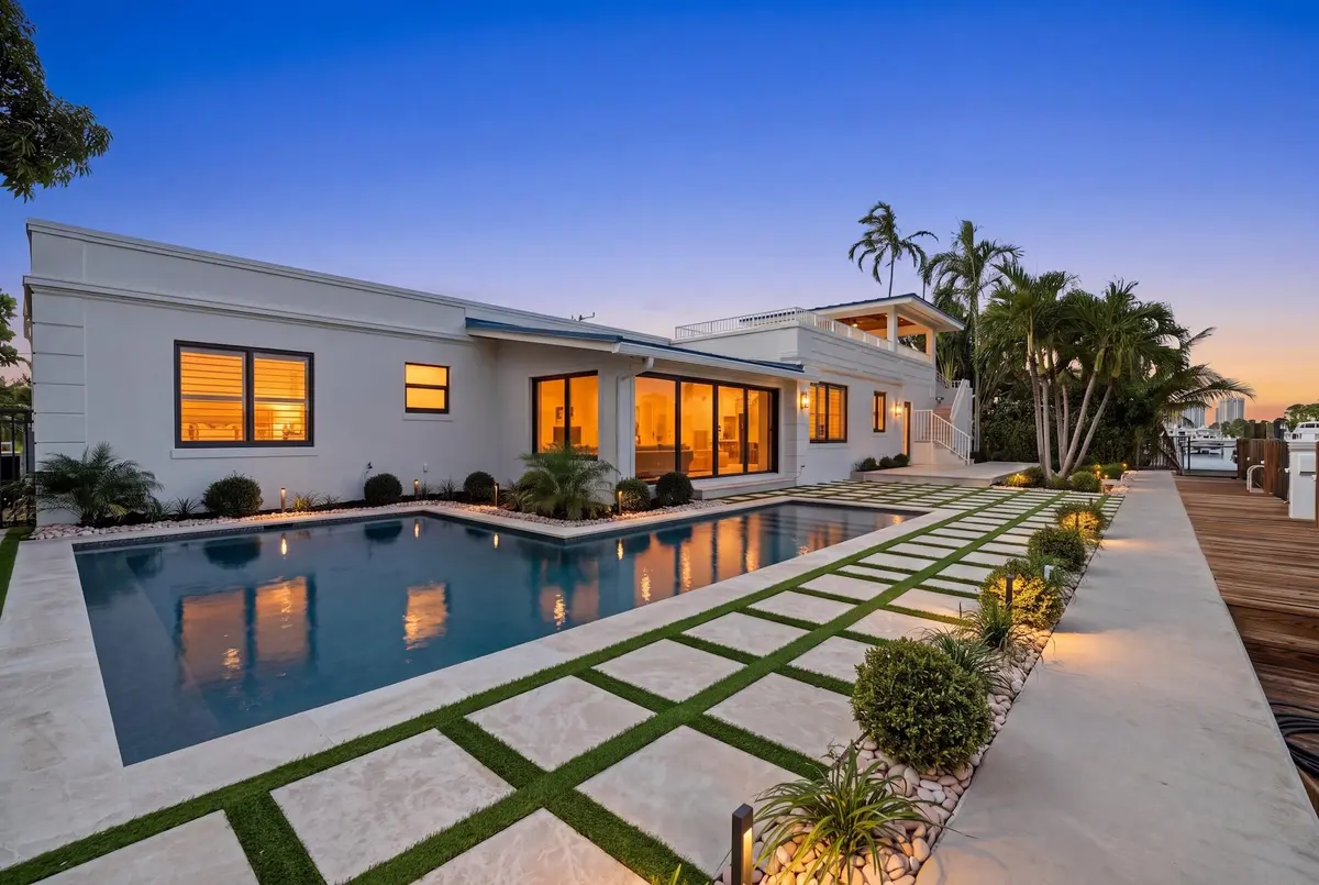 Rear Exterior Twilight at 1210 Bimini Lane, Singer Island