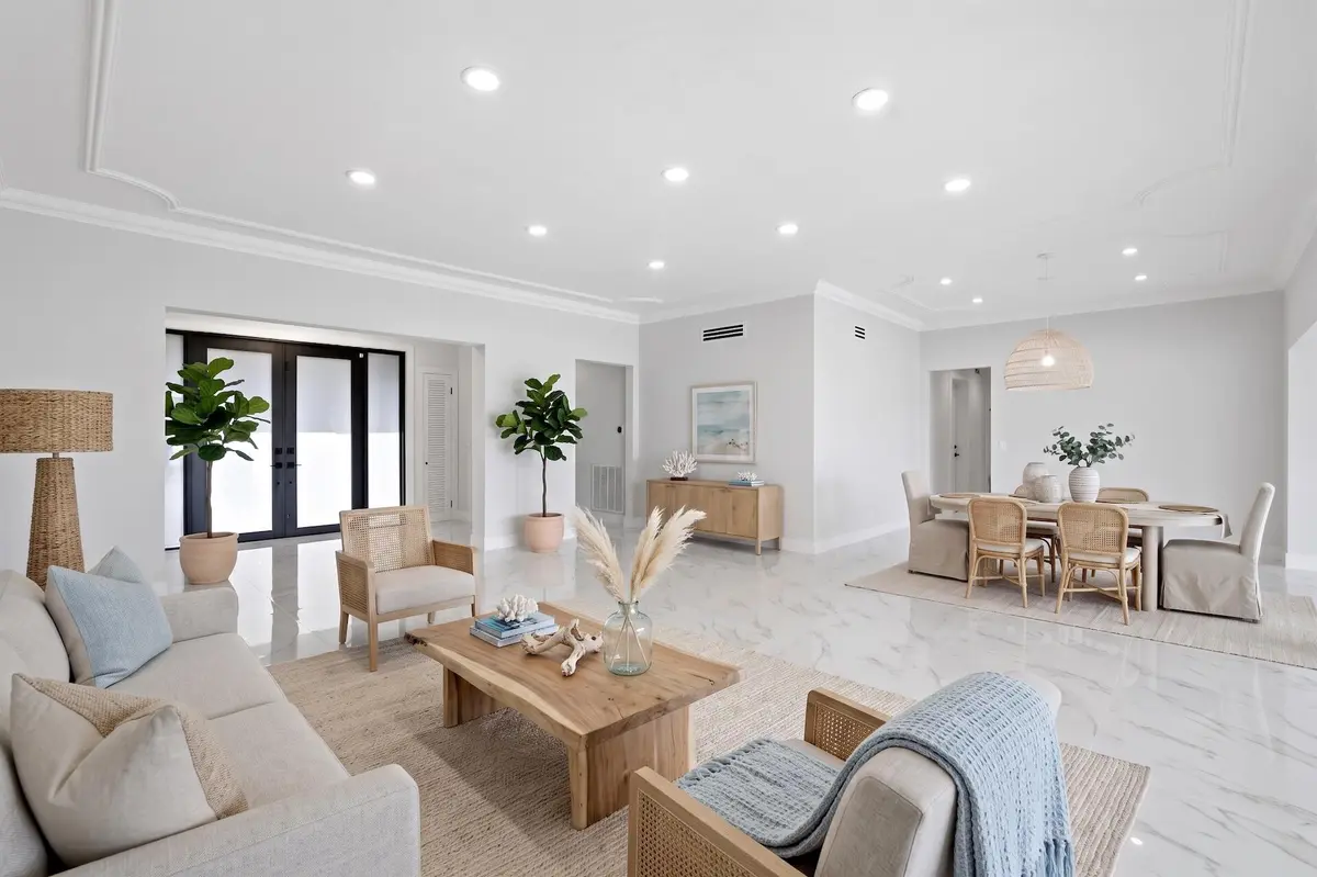 Living Room Staged at 1210 Bimini Lane, Singer Island