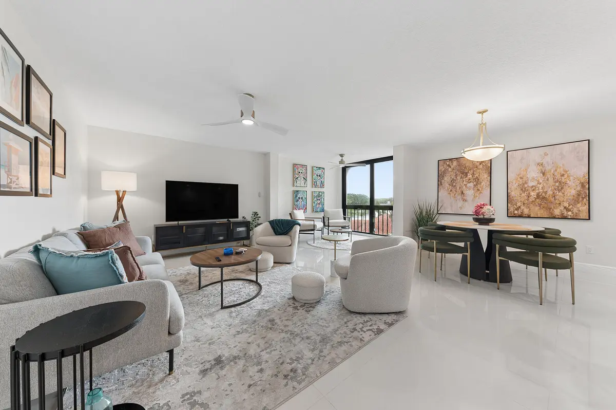Living, Dining, Sitting area at 2025 LAVERS Circle D404, Delray Beach