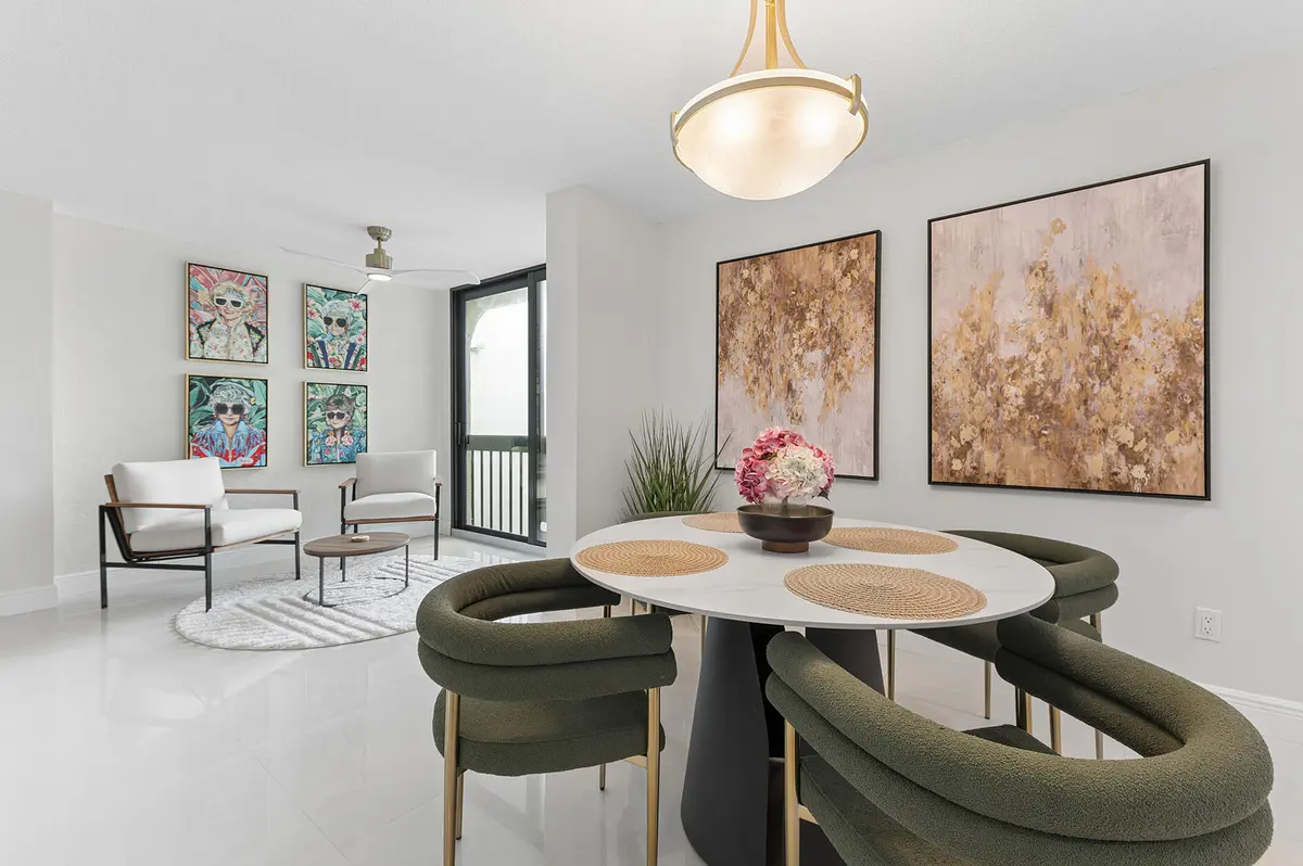Dining and sitting area at 2025 LAVERS Circle D404, Delray Beach