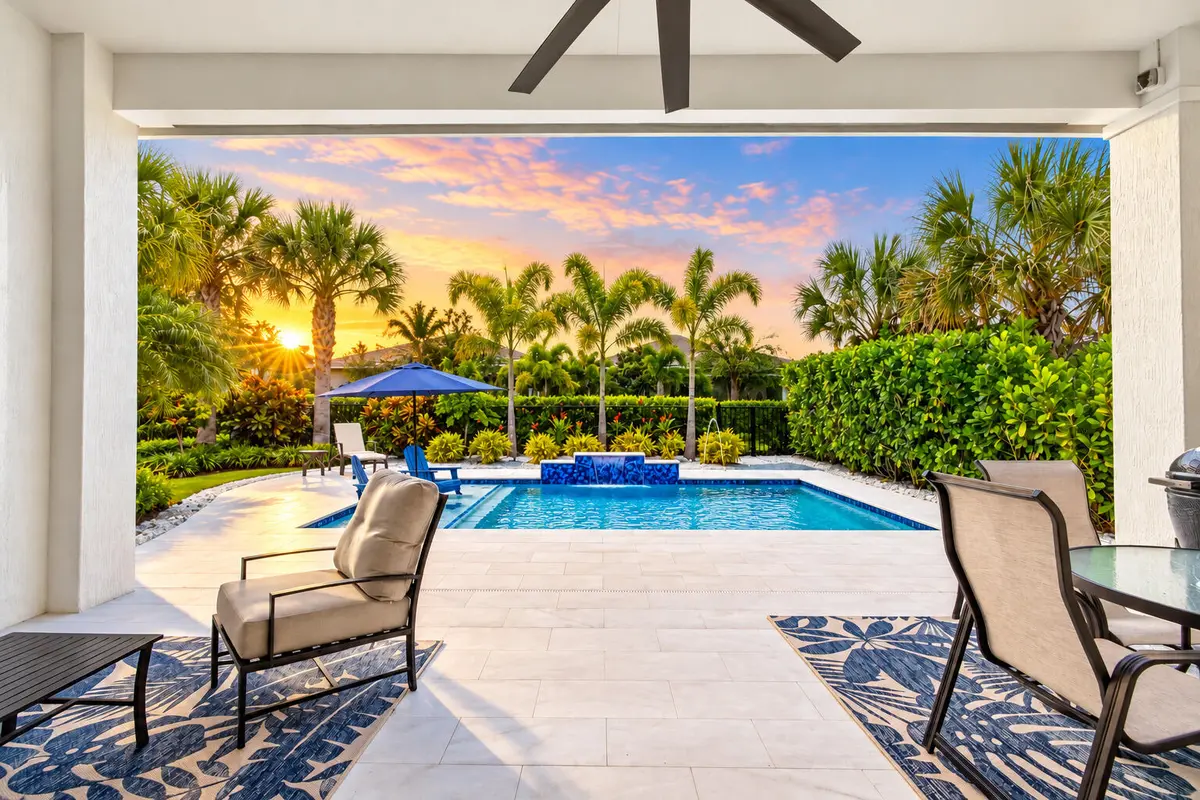 9940 Regency pool yard and tree at 9940 Regency Way, Palm Beach Gardens
