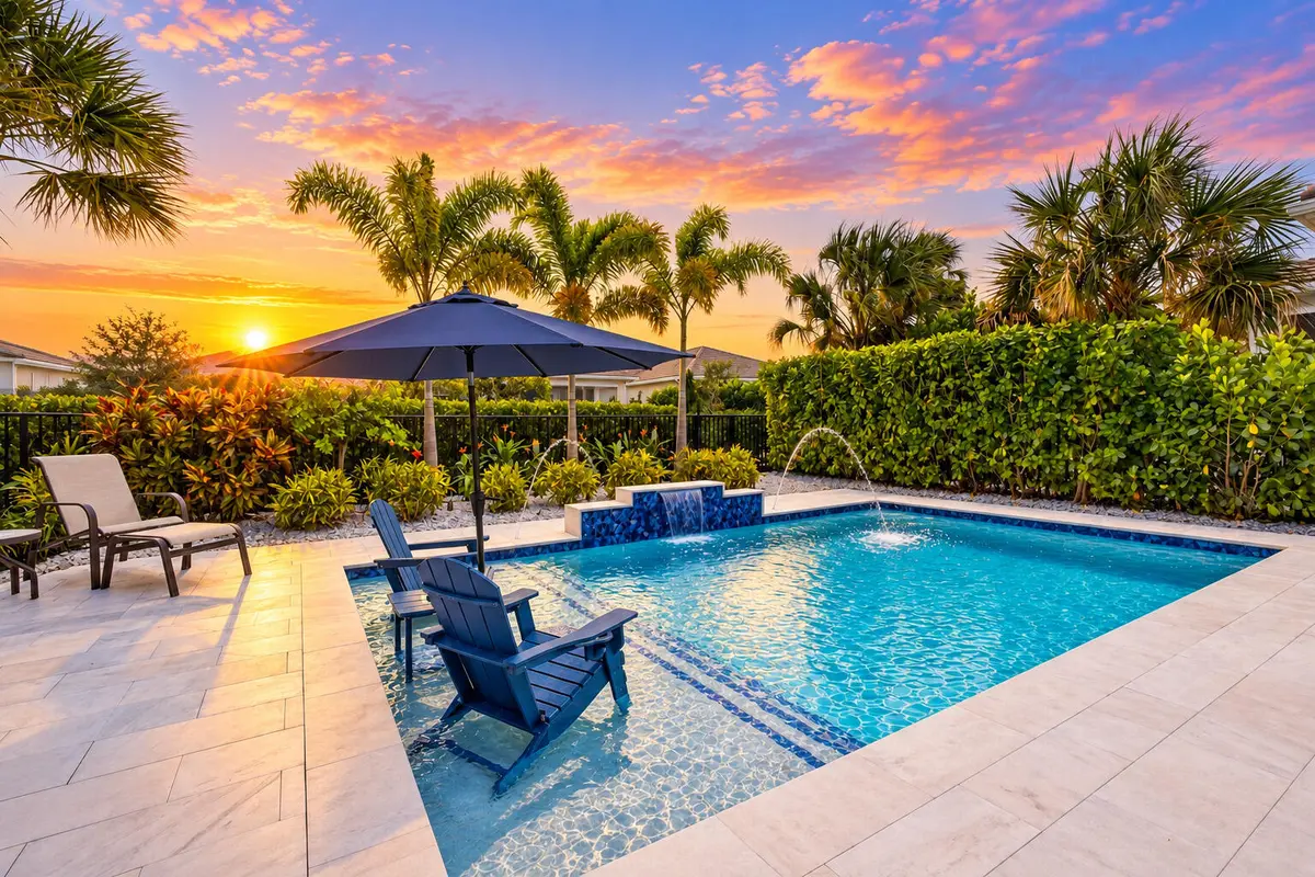 9940 Regency pool and yard at 9940 Regency Way, Palm Beach Gardens