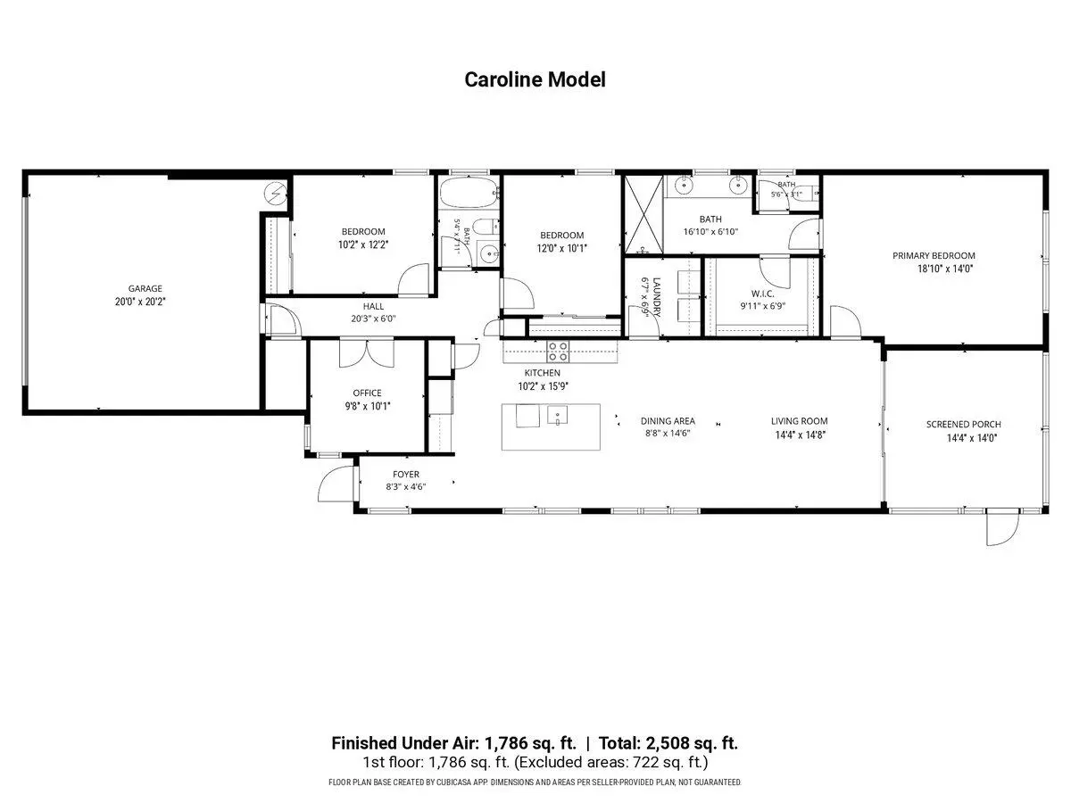 Caroline Model Floor Plan at 171 SE VIA SANGRO, Port St. Lucie