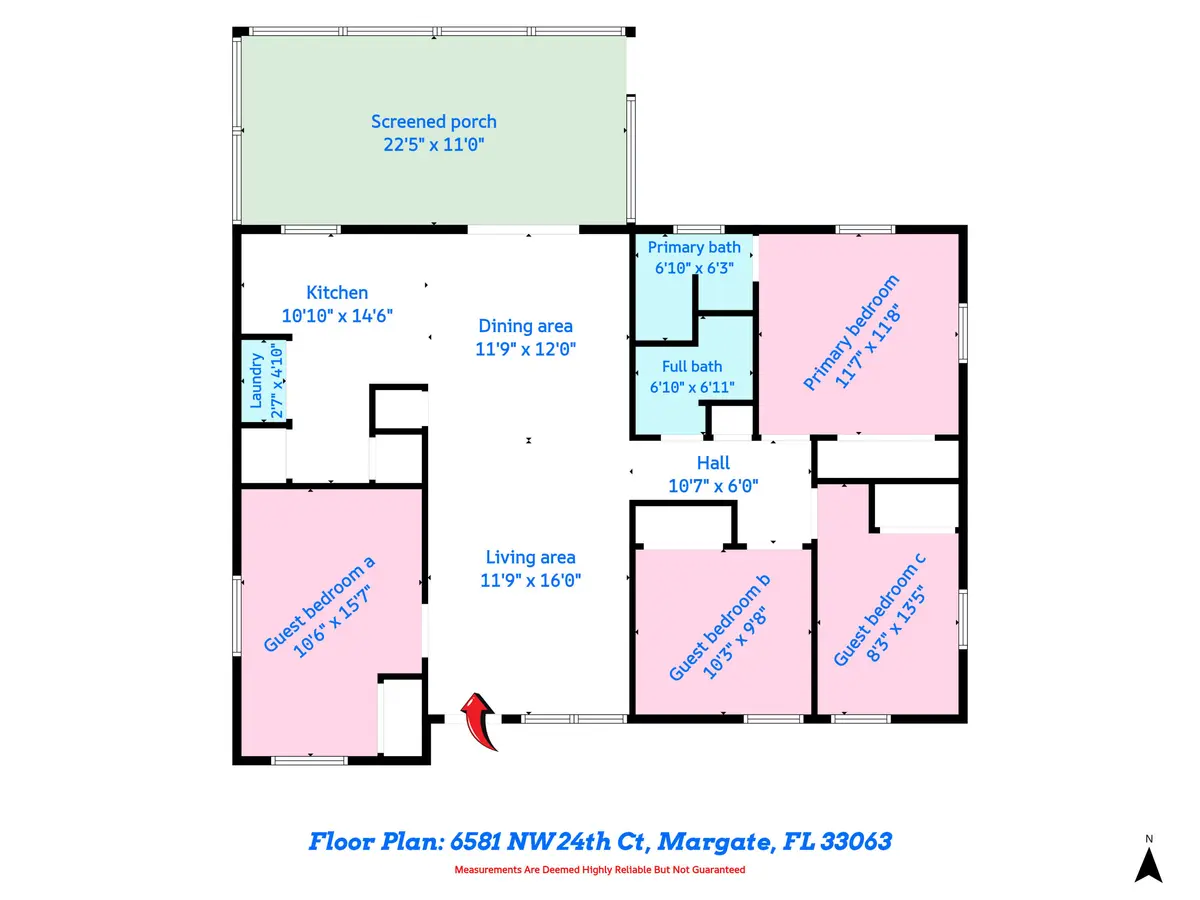 1 Floor Plan at 6581 NW 24TH Court, Margate