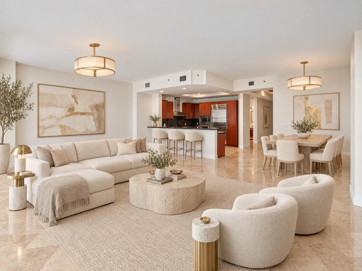 Living room redone at 1090 NW North River Drive 402, Miami