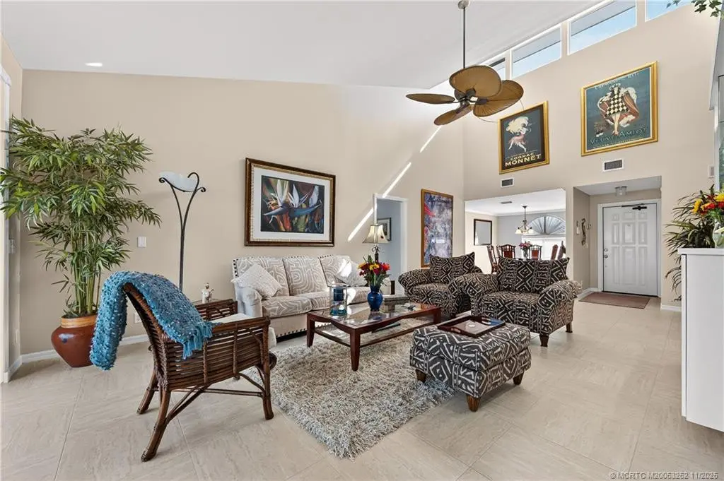 Living Room with high vaulted ceilings. at 12392 Harbour Ridge Boulevard 5-4, Palm City