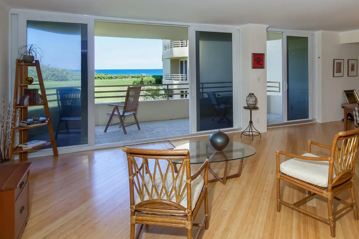 Impact sliders and windows at 3407 S Ocean Boulevard 1-D, Highland Beach
