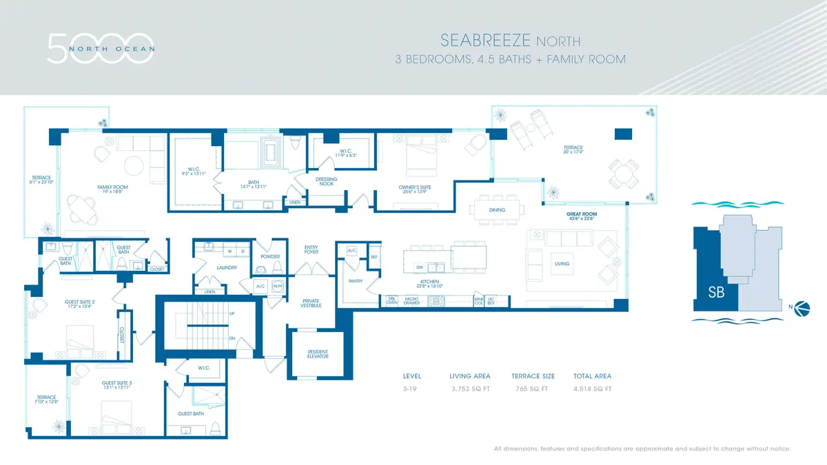 Seabreeze North at 5000 N Ocean Drive 301, Singer Island