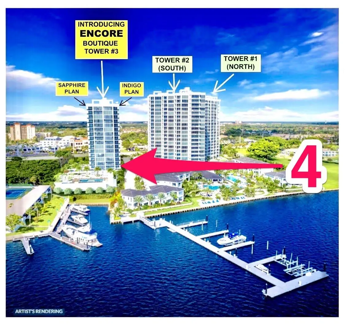 401 Location from Aerial View at 3 Water Club Way 401, North Palm Beach