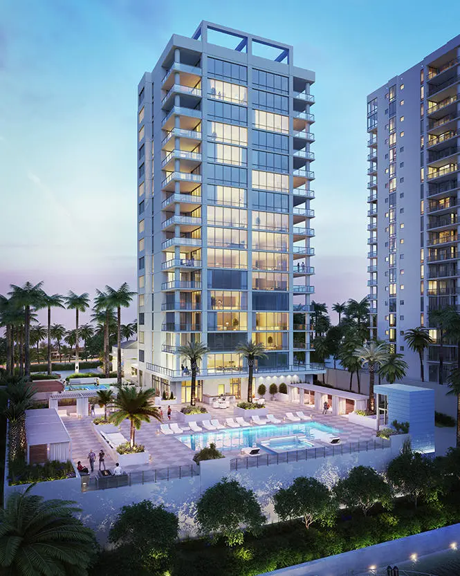 Encore-ExteriorNight (002) at 3 Water Club Way 402, North Palm Beach