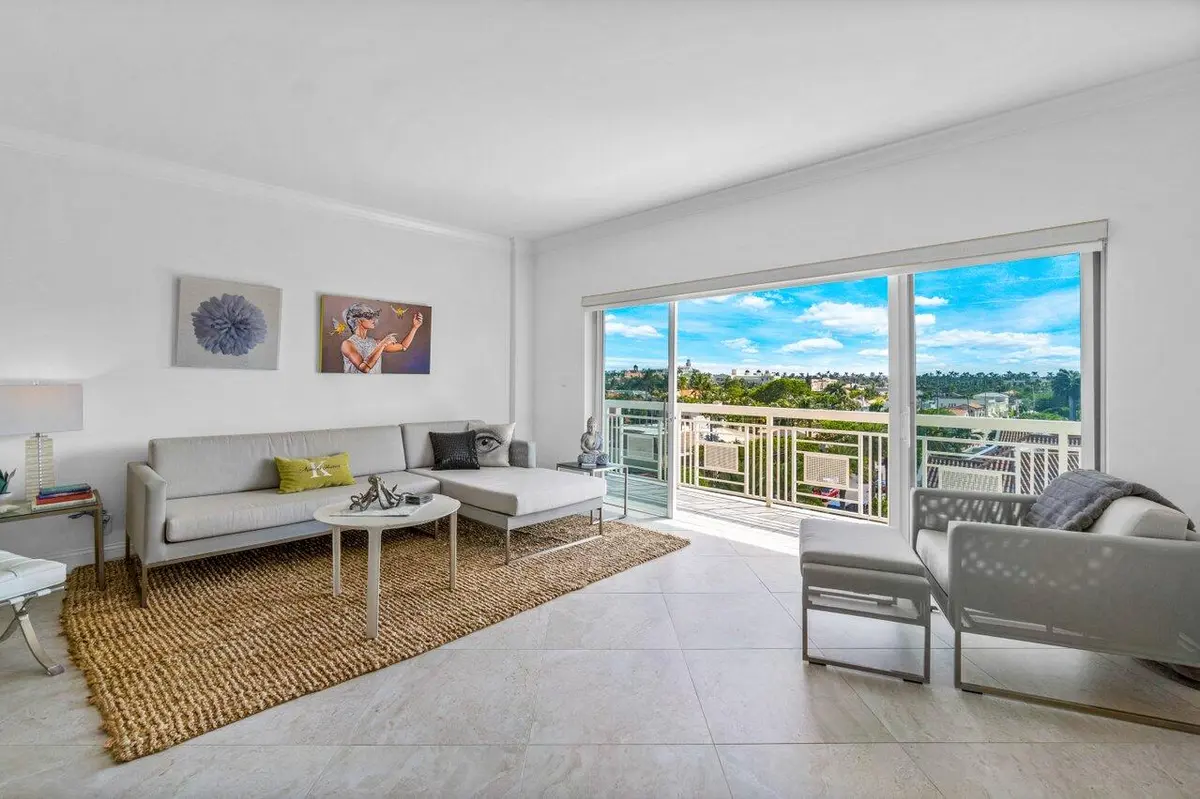 living room at 250 Bradley Place 602, Palm Beach