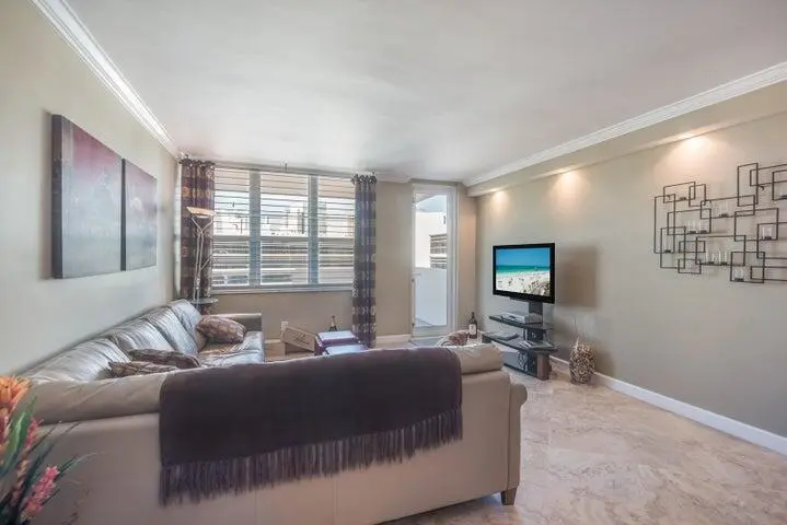 Living room at 100 Lincoln Road 1208, Miami Beach