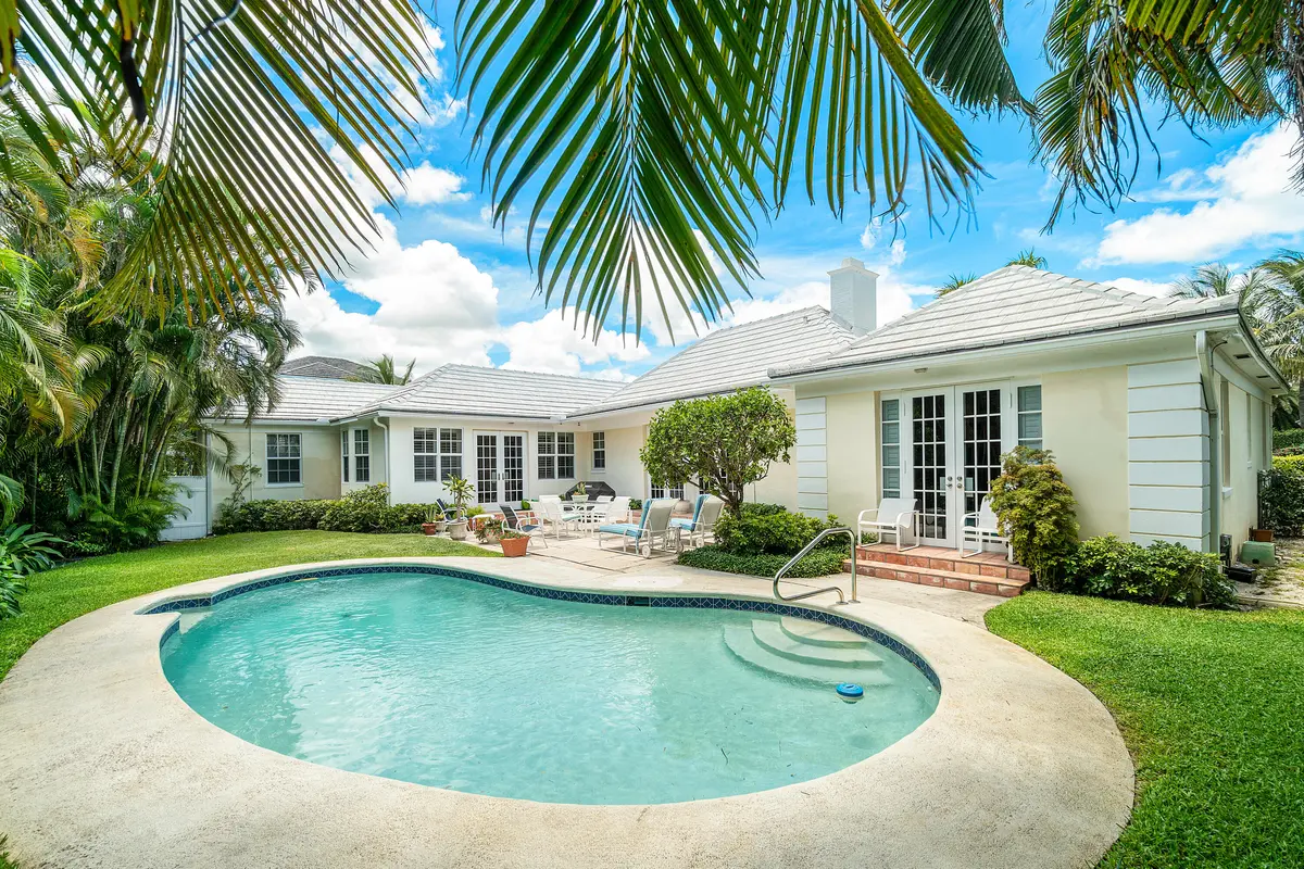 Pool and Patio at 230 Plantation Road, Palm Beach