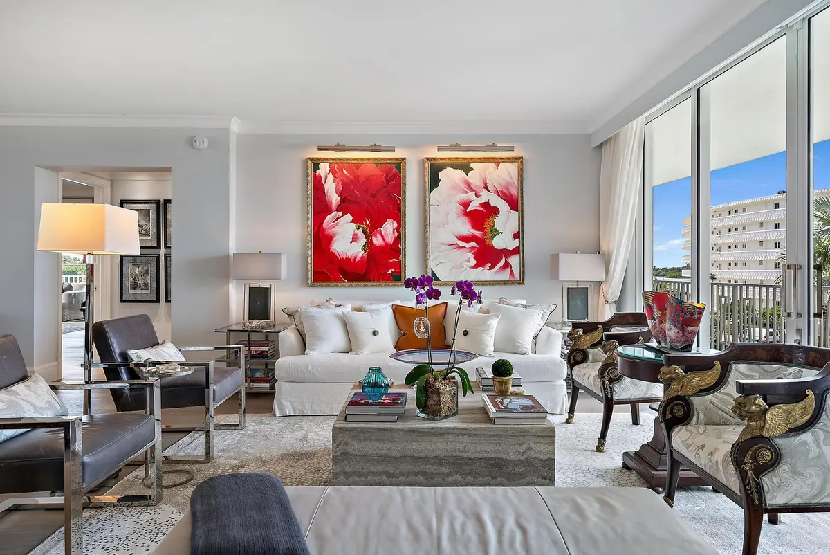 Living Room at 2500 S Ocean Boulevard 1 D 2, Palm Beach
