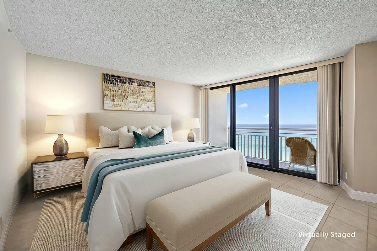 Primary Bedroom at 3000 N Ocean Drive 19e, Singer Island