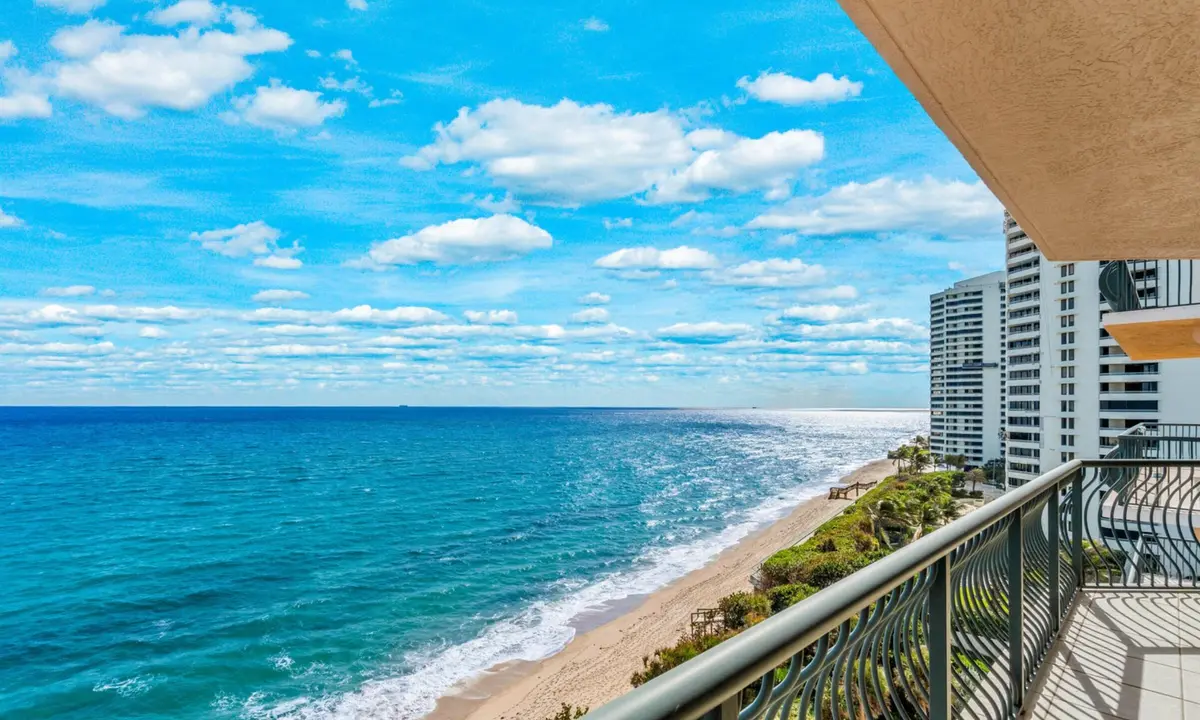 Master bedroom balcony view at 5150 N Ocean Drive 1001, Singer Island