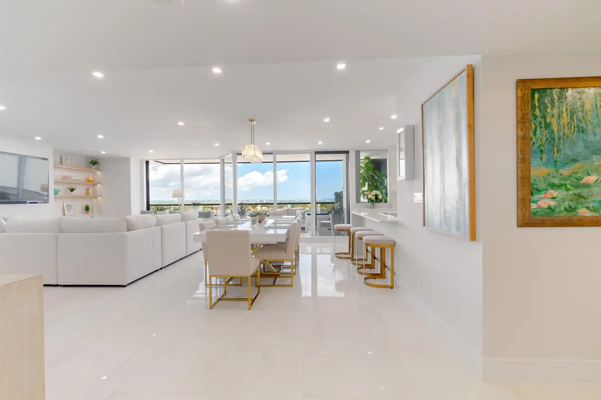 Living Room From Front Door at 100 Lakeshore Drive 1954, North Palm Beach