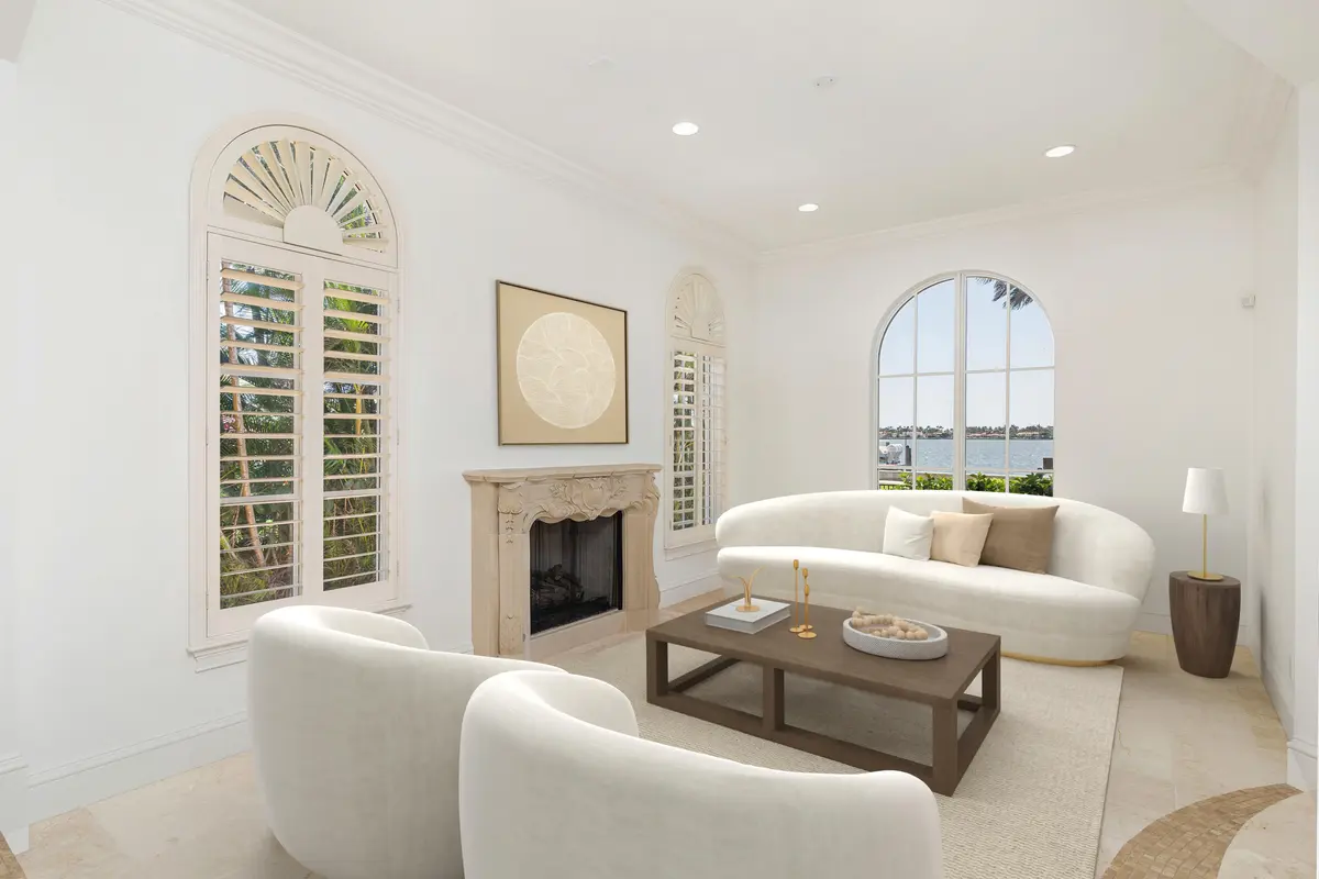 Living Room virtually staged at 3309 S Flagler Drive, West Palm Beach
