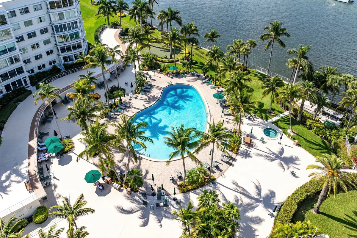 Tropical resort style pool area at 44 Cocoanut Row 526b, Palm Beach