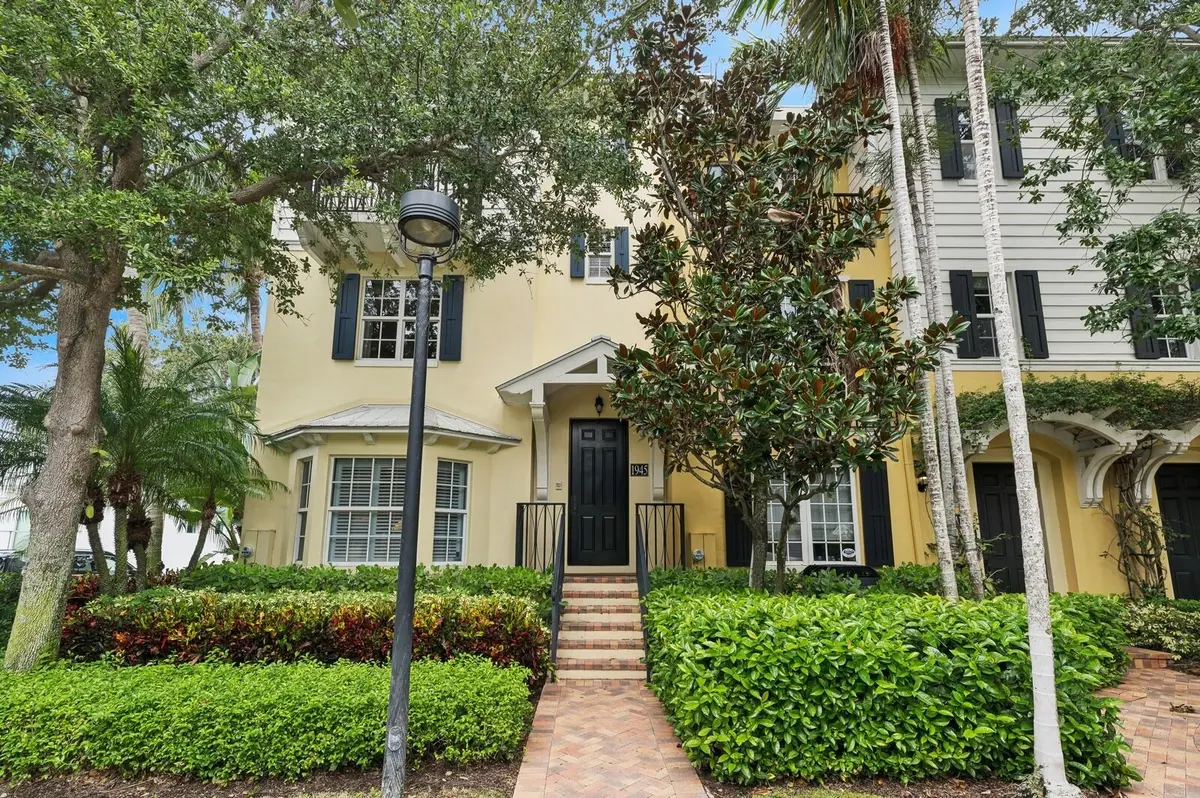 Landscaped front entry to the east at 1945 S Olive Avenue, West Palm Beach