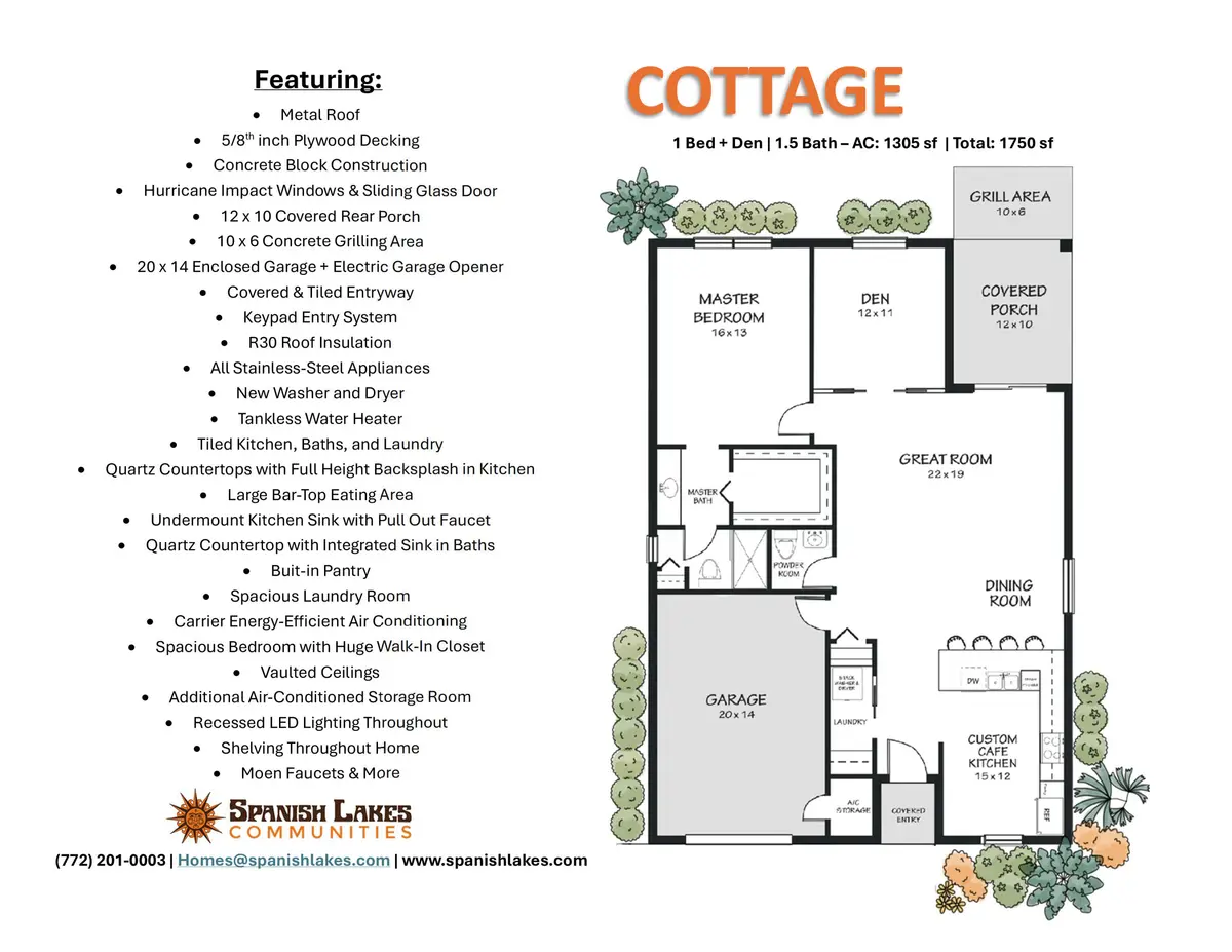 Cottage Floor Plan & Features at 9 Don Quixote Lane, Port St. Lucie
