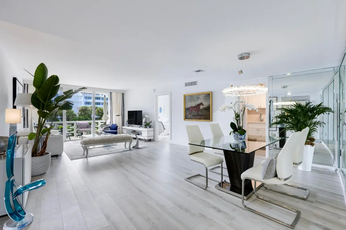 Living/Dining Area at 2760 S Ocean Boulevard 213, Palm Beach