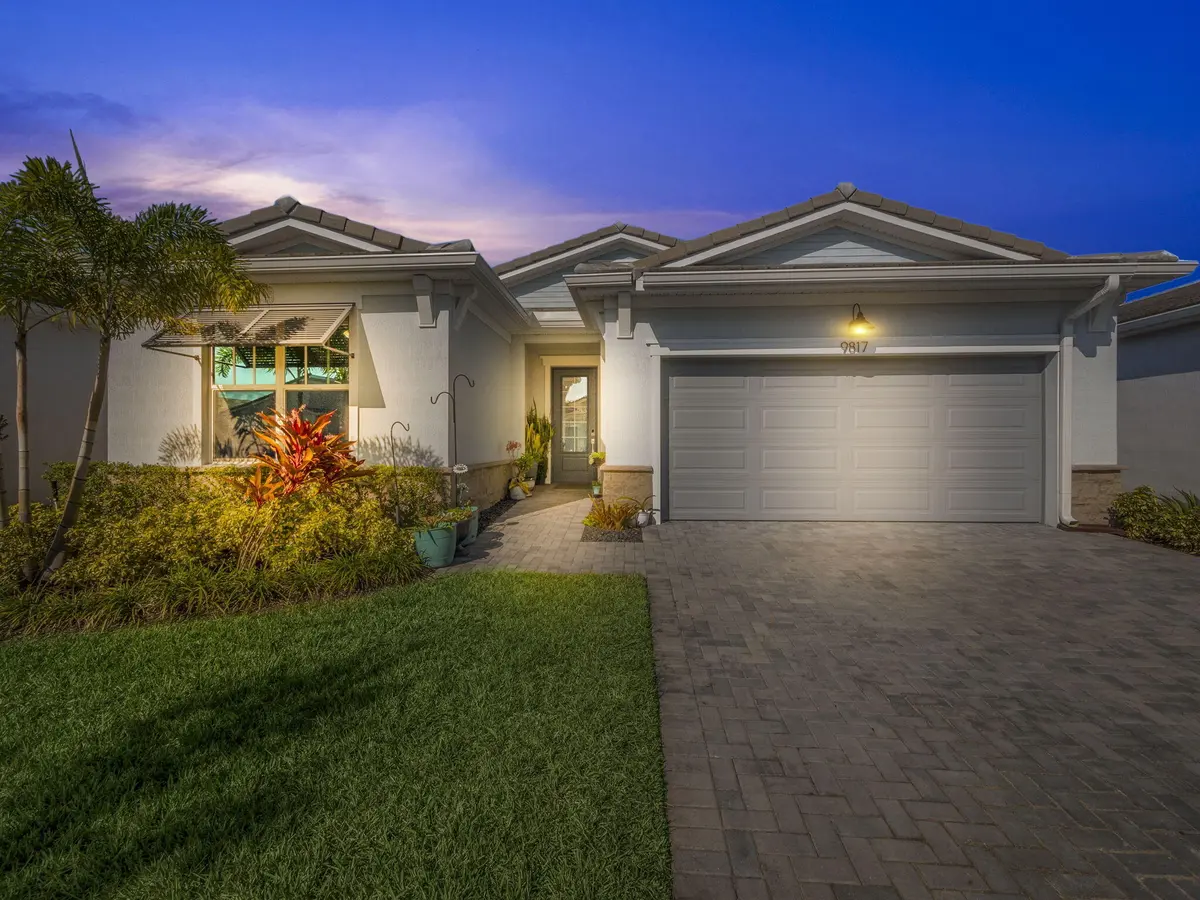 Front Exterior Night Shot at 9817 SW Isabelline Drive, Port St. Lucie