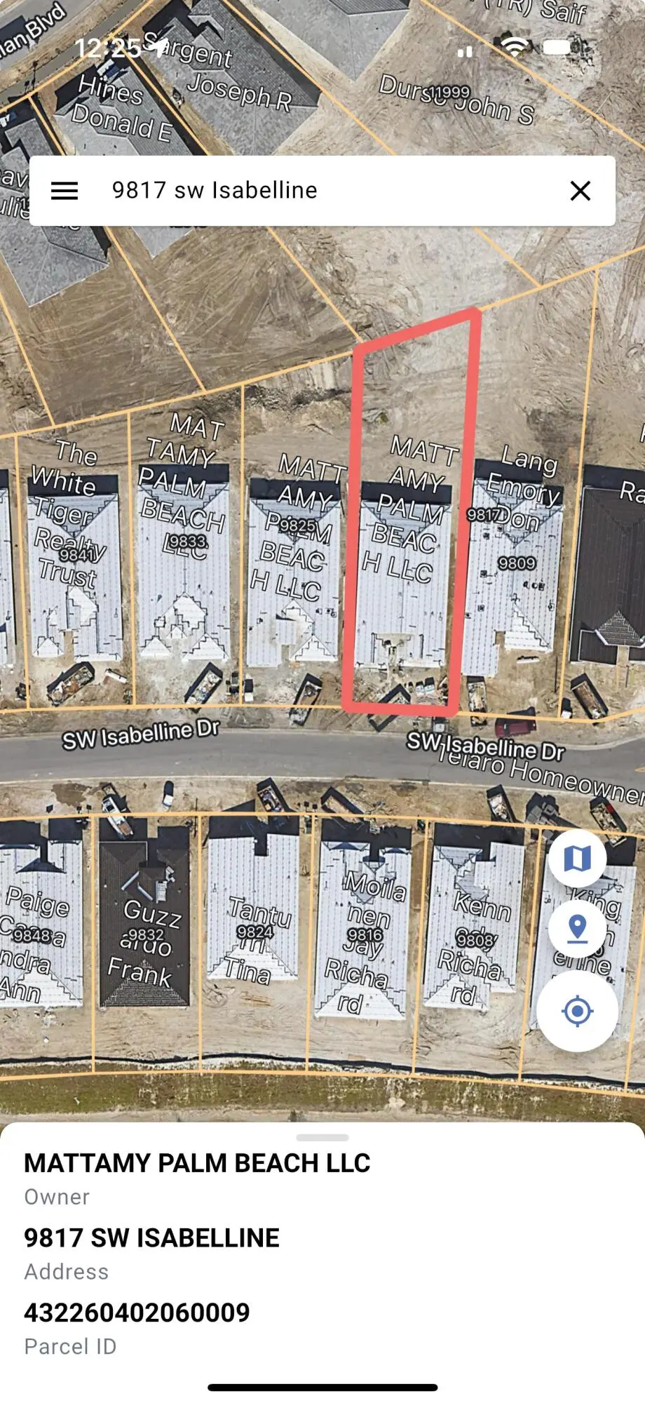 Lot Size at 9817 SW Isabelline Drive, Port St. Lucie