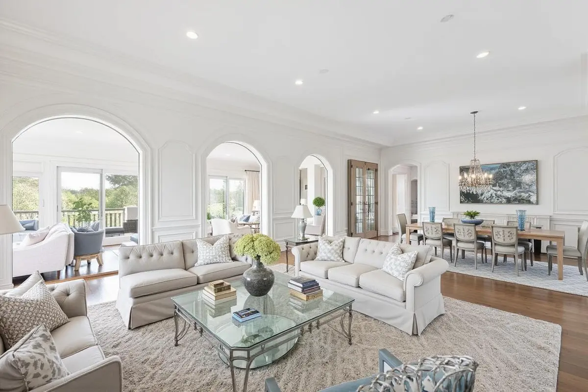 Virtually Staged Living / Great Room at 26 Country Road, Village of Golf