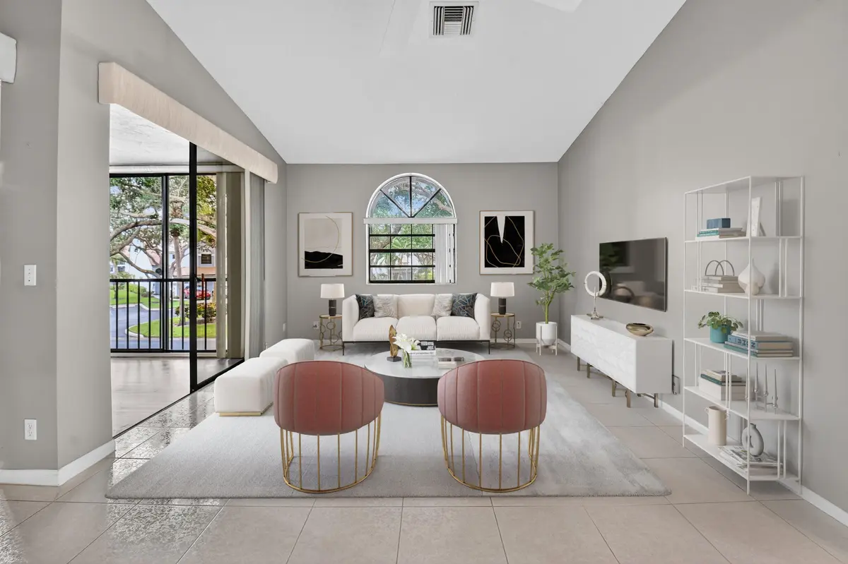 Virtually Staged Living Room at 5414 Venetia Court G, Boynton Beach