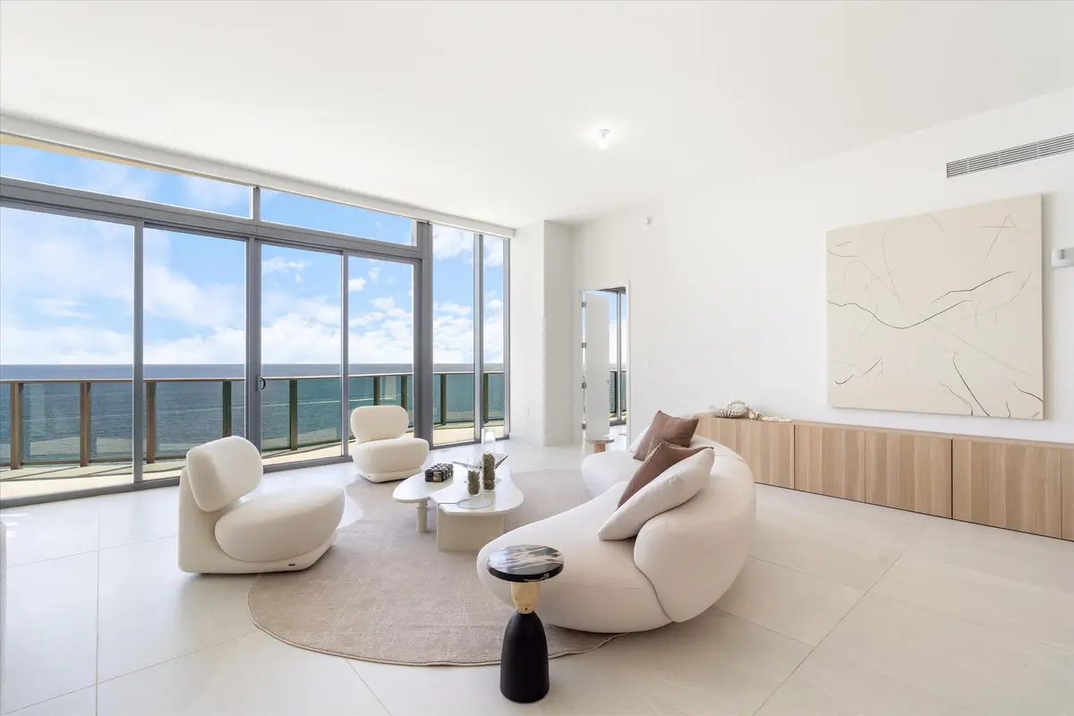 Living Room at 900 N Ocean Boulevard Uph03, Pompano Beach