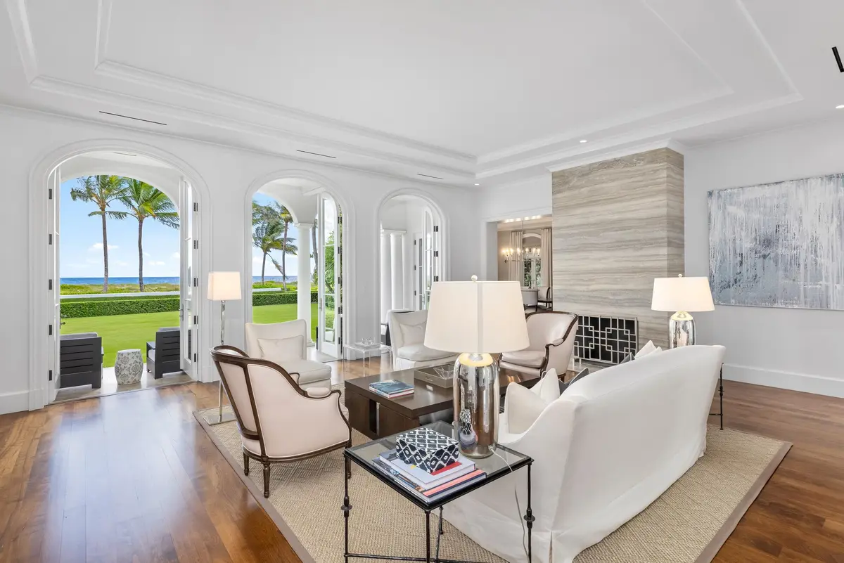 Living Room at 102 Reef Road, Palm Beach