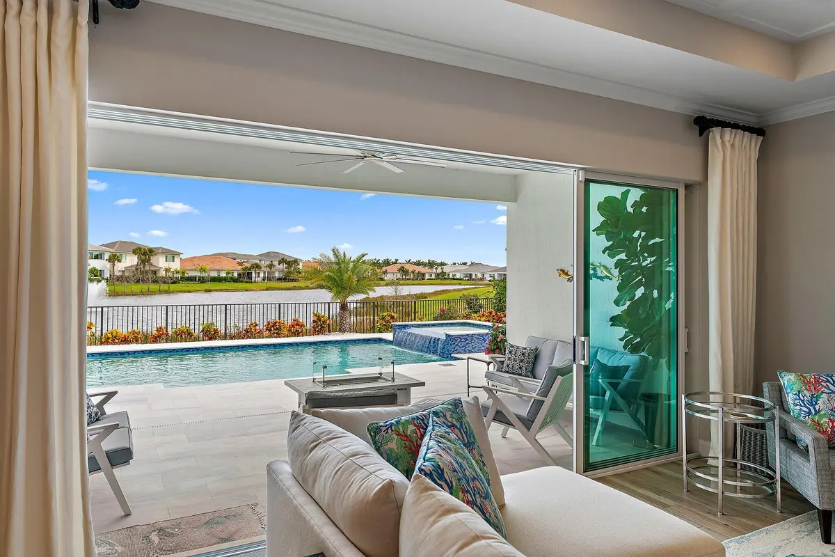 Patio & View to Lake at 12265 Waterstone Circle, Palm Beach Gardens