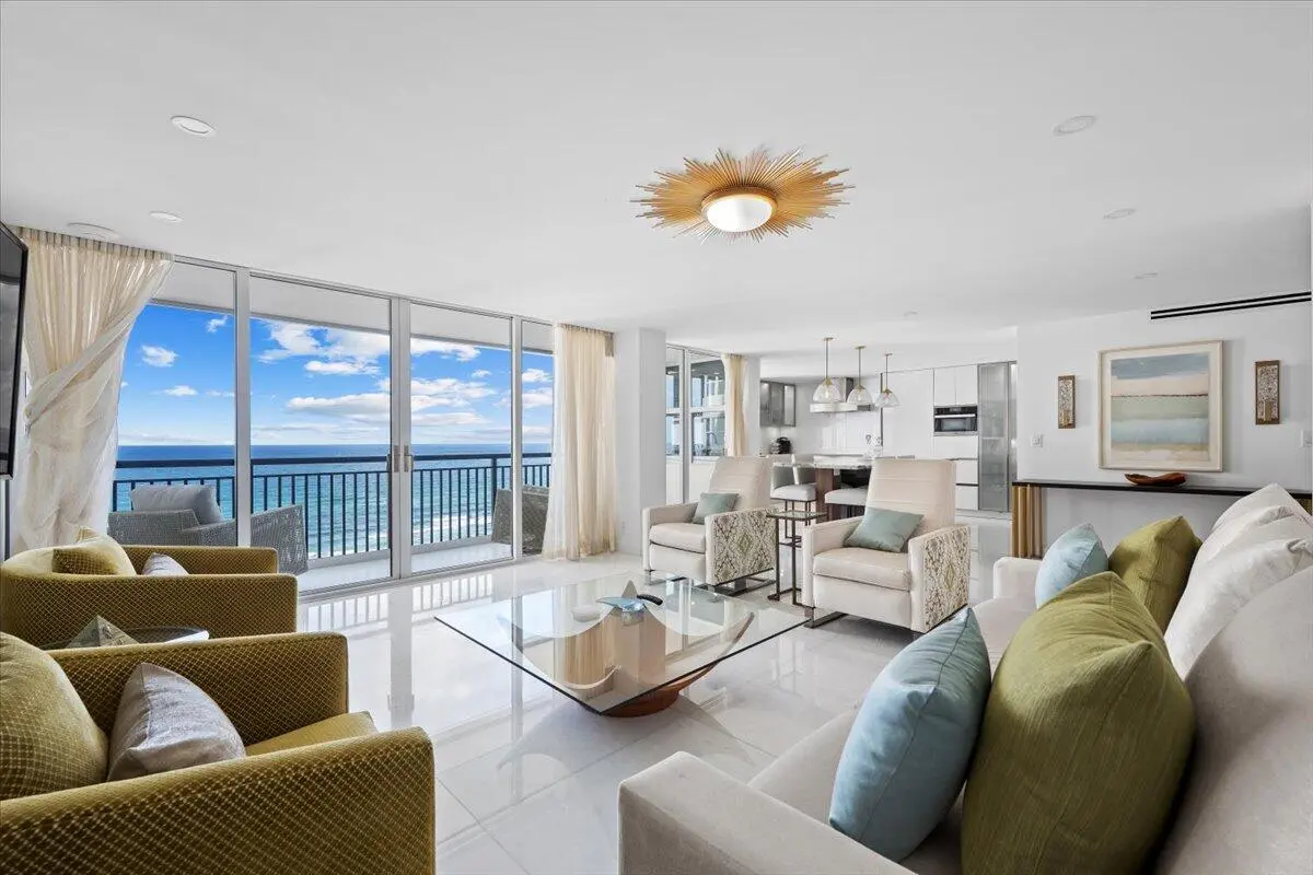 family room w/slider to balcony at 2000 S Ocean Boulevard 11-D, Boca Raton