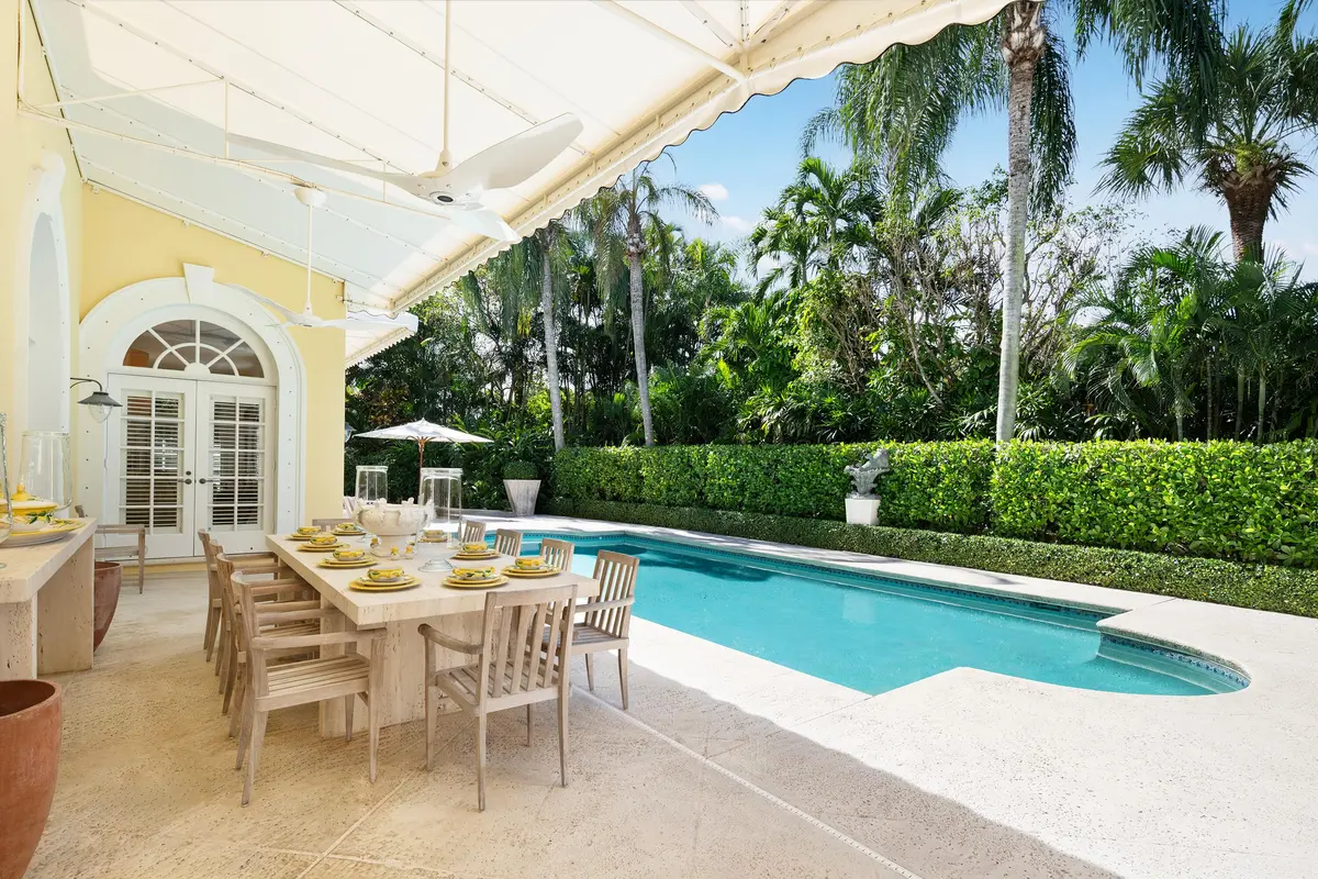 Pool and Loggia at 510 N Lake Way, Palm Beach