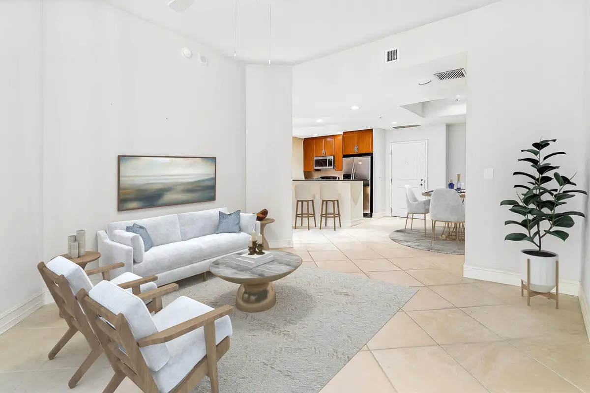 Living Room w/ Vaulted Ceilings at 701 S Olive Avenue 1212, West Palm Beach