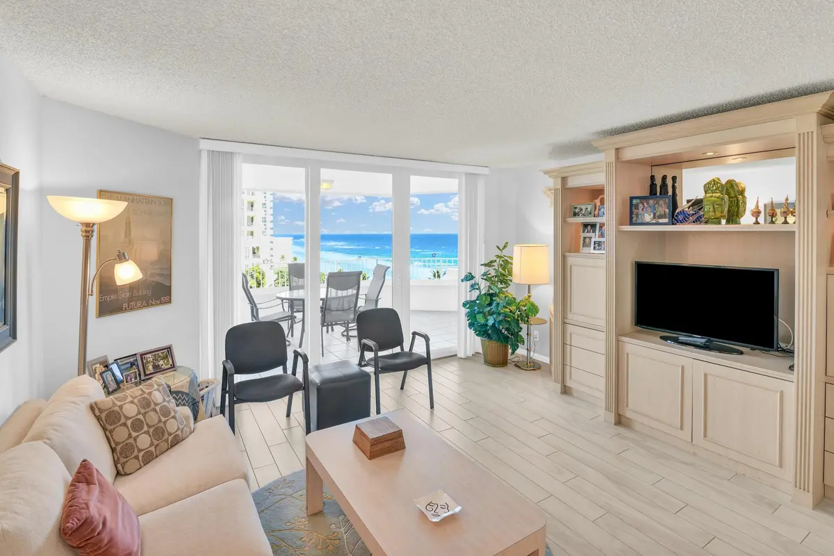 Living Room at 500 S Ocean Boulevard 803, Boca Raton